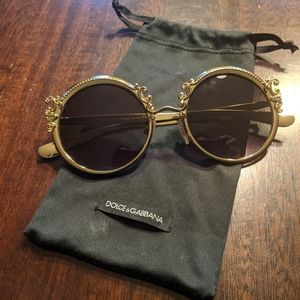 Dolce & Gabbana Round Metal Sunglasses